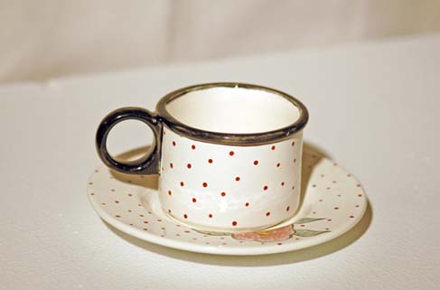 Poured Handpainted Tea cup and saucer set